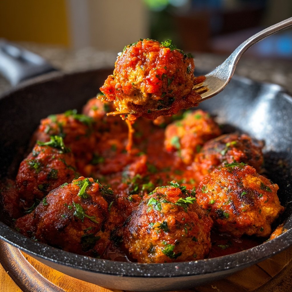 Ground Chicken Meatballs In Tomato Sauce