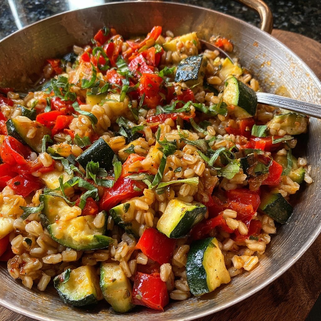 Healthy Lunch Farro Veggie Skillet