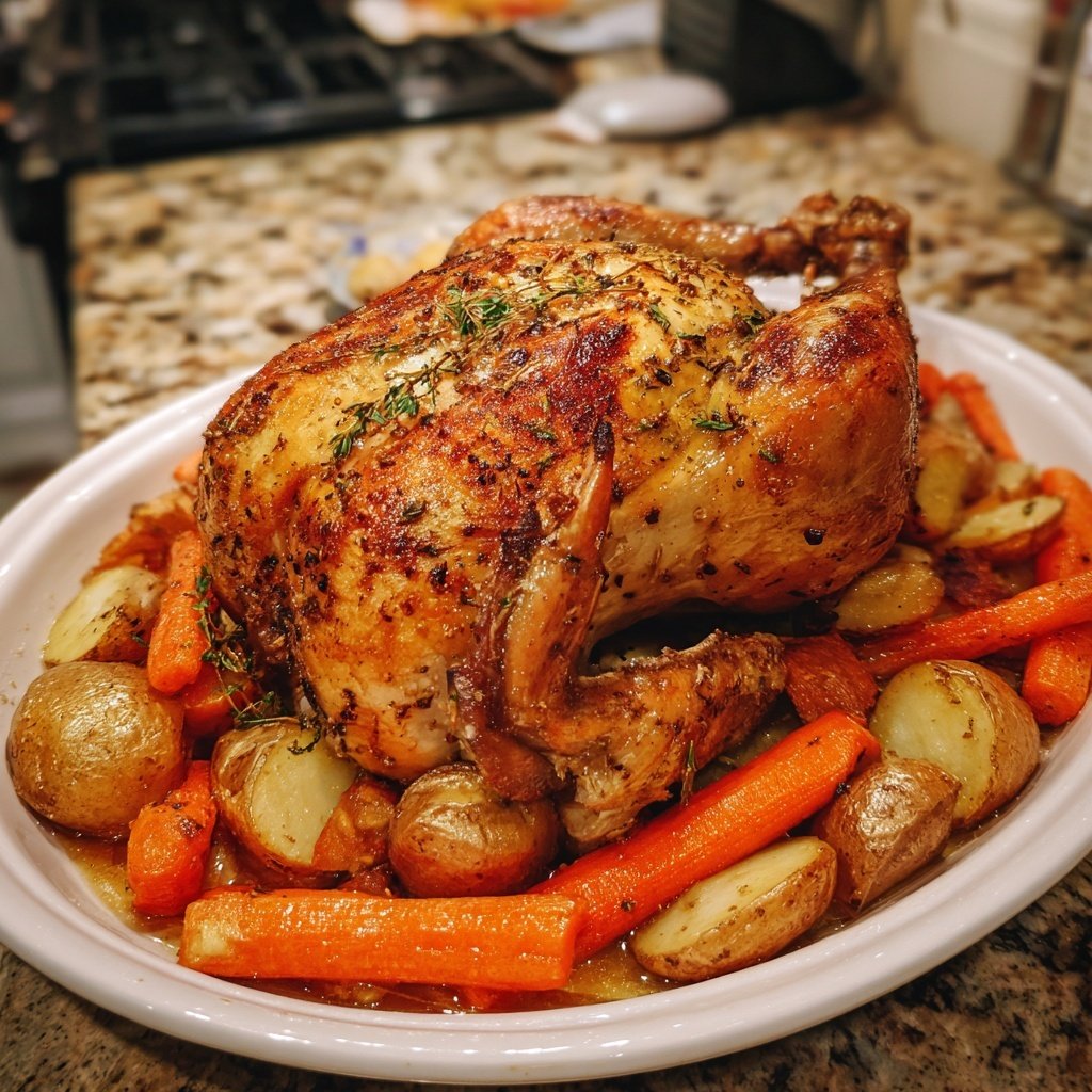 Roasted Chicken With Potatoes And Carrots
