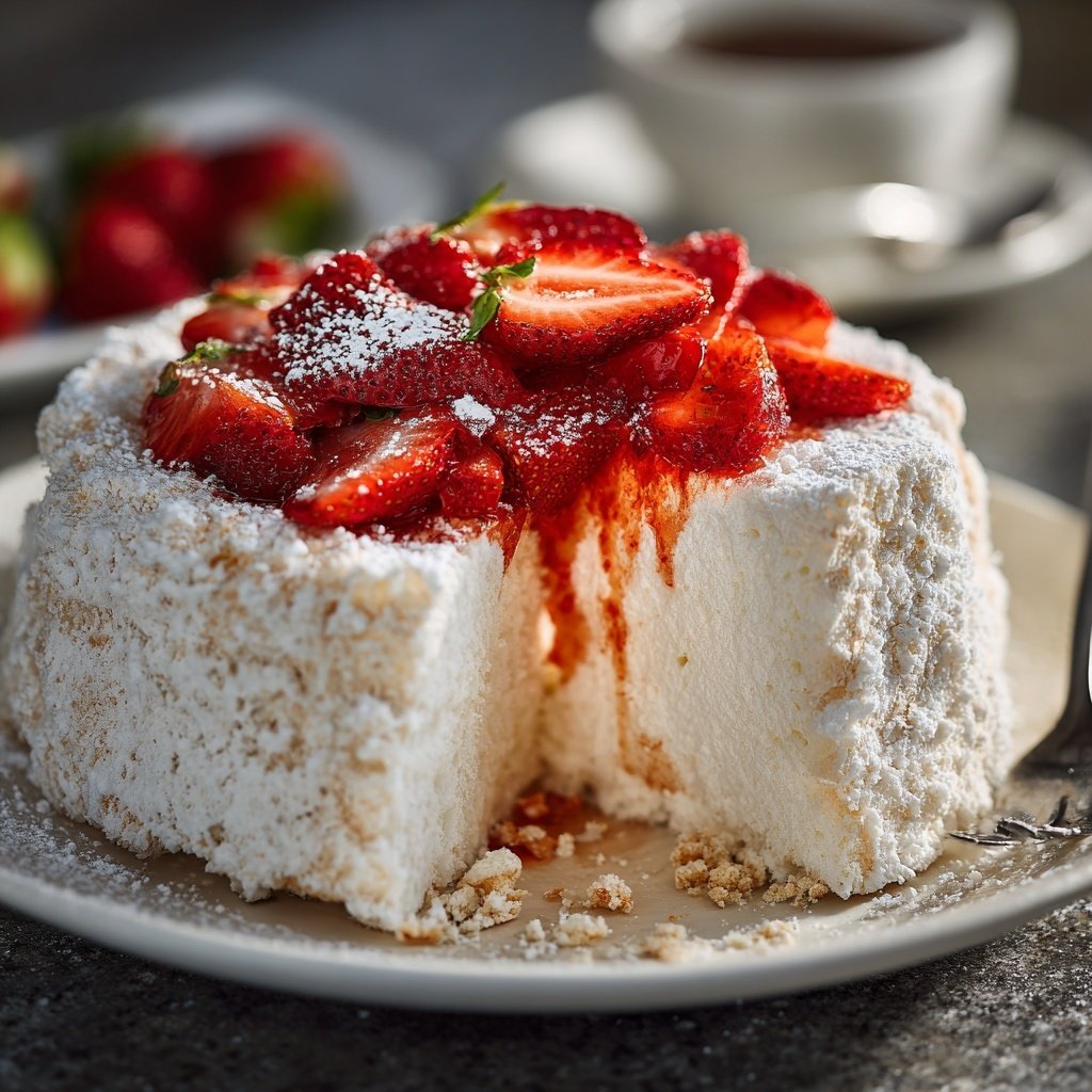 Light And Fluffy Strawberry Angel Food Dessert