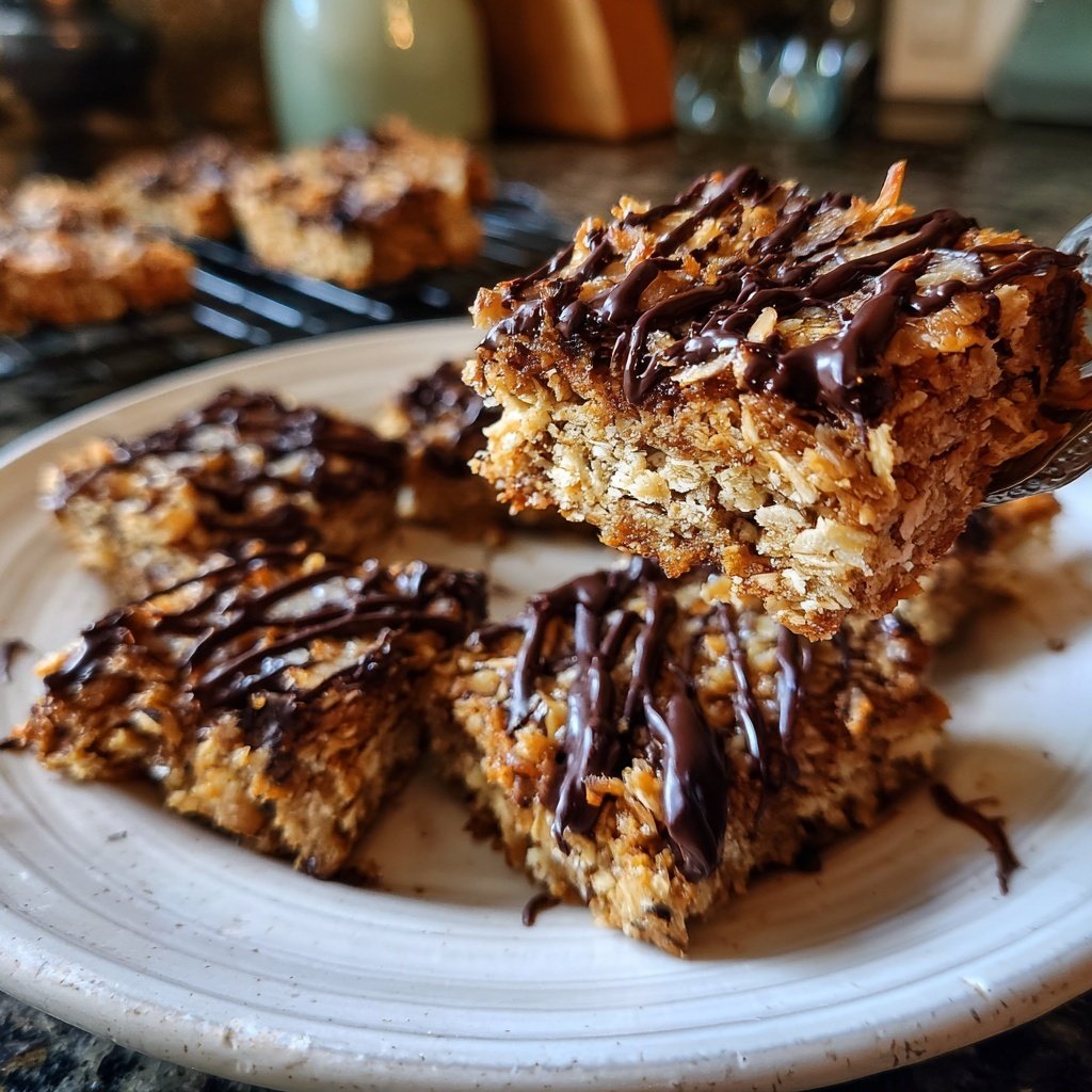 Chocolate Coconut Oat Squares