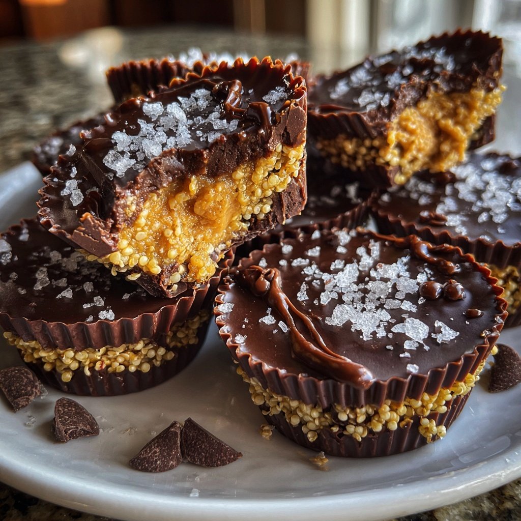 Homemade Peanut Butter Cups with Crunchy Quinoa