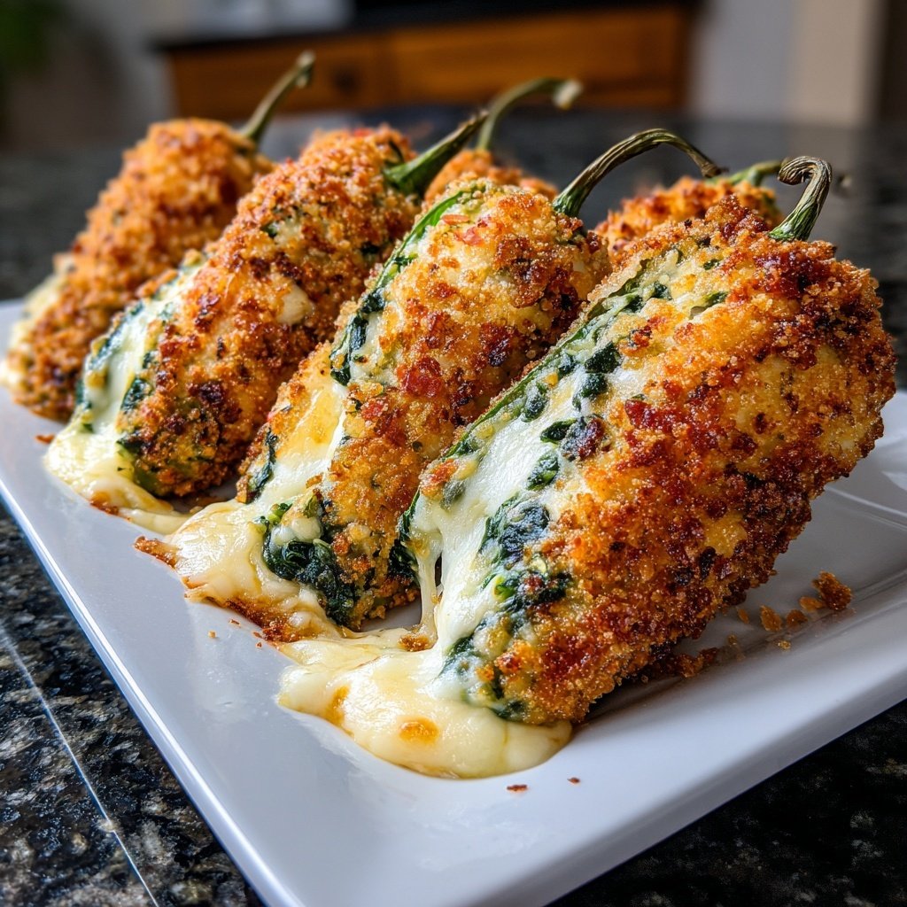 Jalapeno Poppers with Spinach Filling