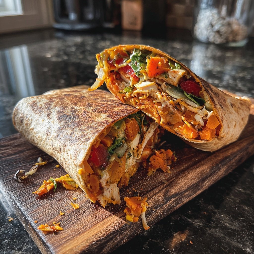 Roasted Sweet Potato Veggie Wrap