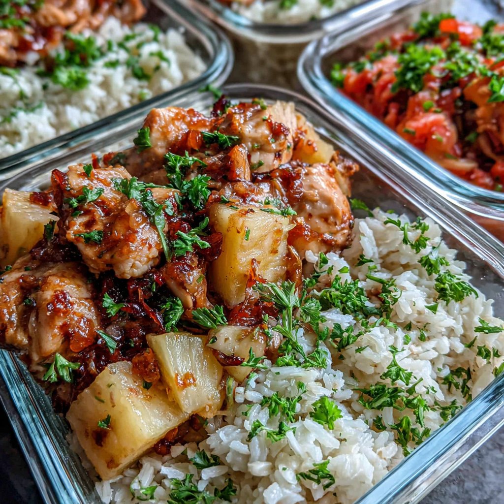 Pineapple Chicken And Rice Meal Prep