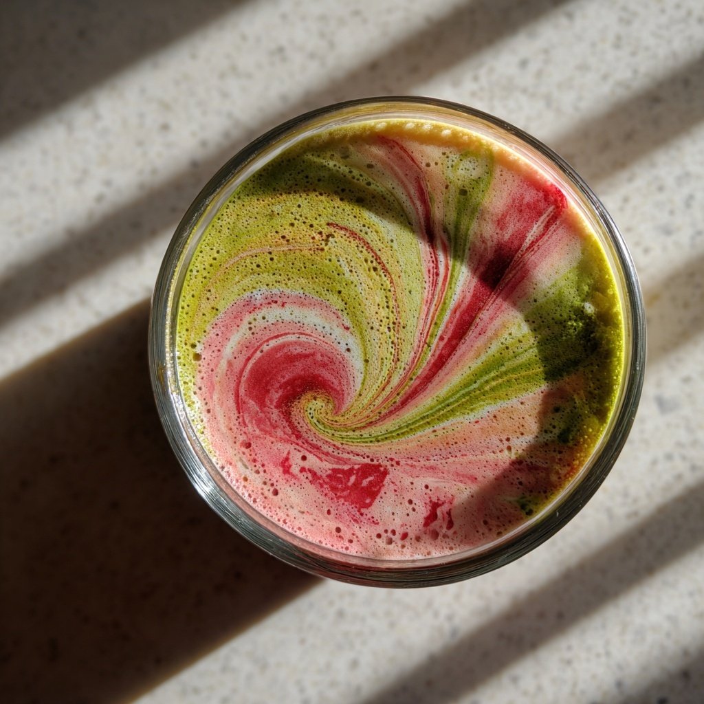 Homemade Strawberry Matcha Drink