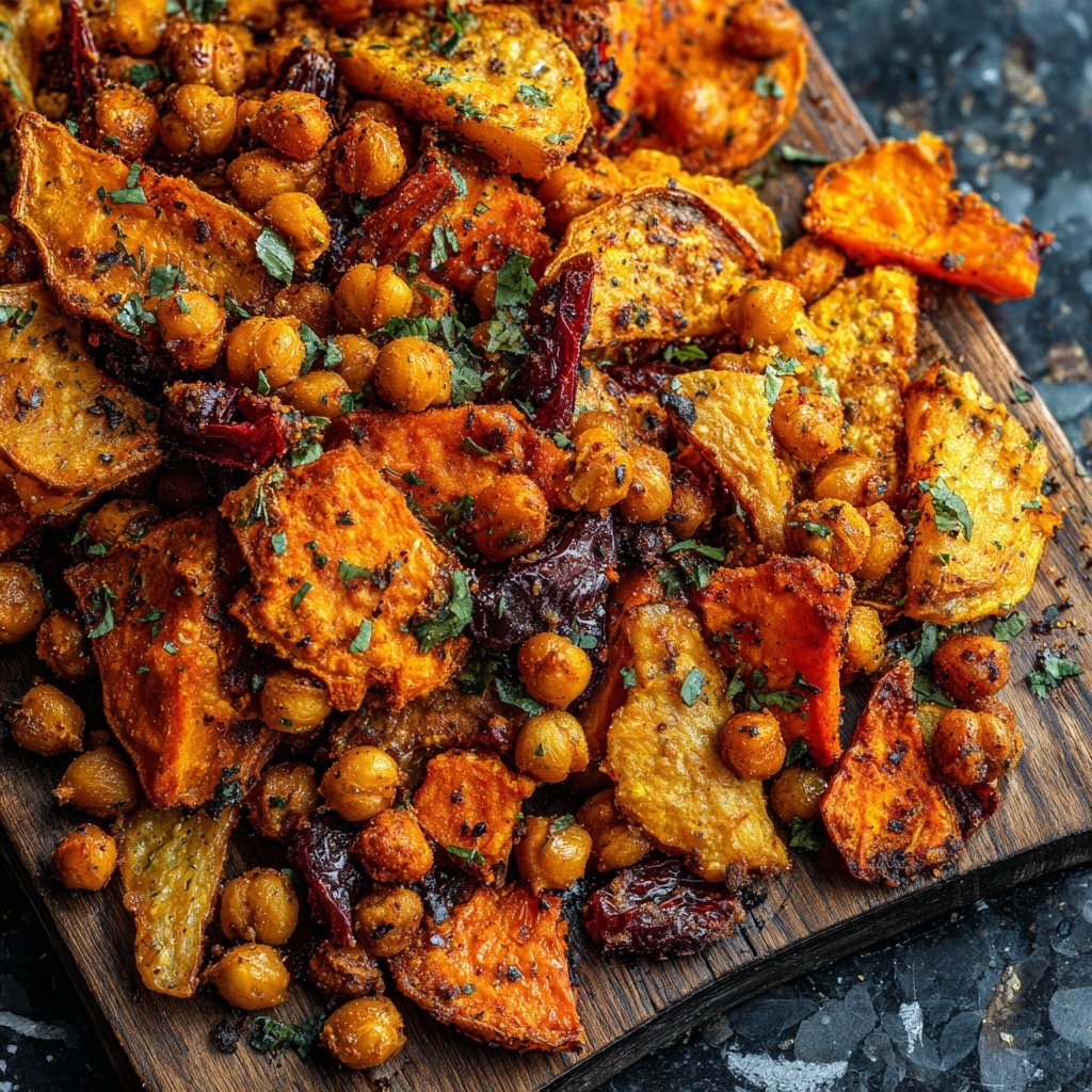 Roasted Sweet Potato Chickpea Tray