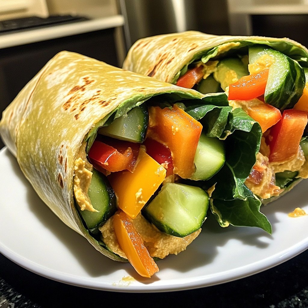 Healthy Lunch Veggie Wraps with Hummus