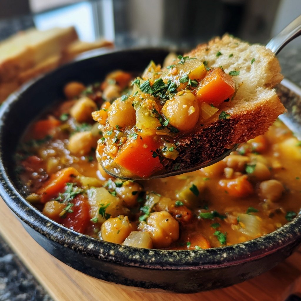 Healthy Crockpot Lemon Chickpea Stew