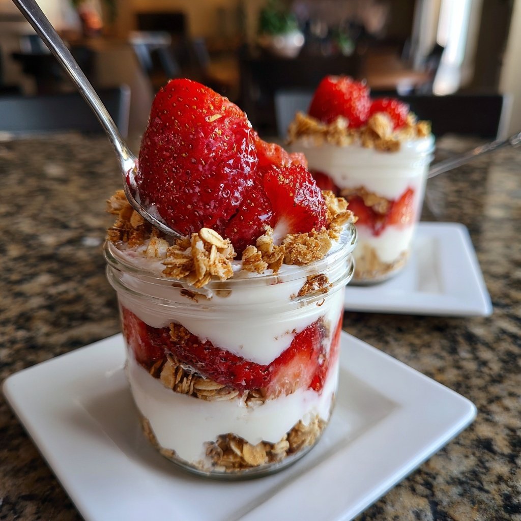 Strawberry Cheesecake Oat Parfaits