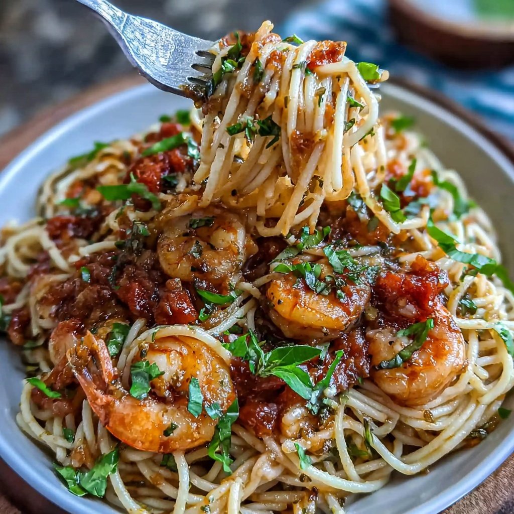 Shrimp Pasta With Tomato Basil Sauce